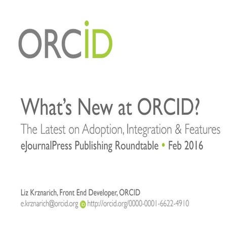 What's New at ORCID?