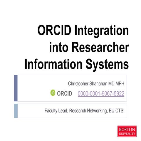 ORCID Integration at Boston University