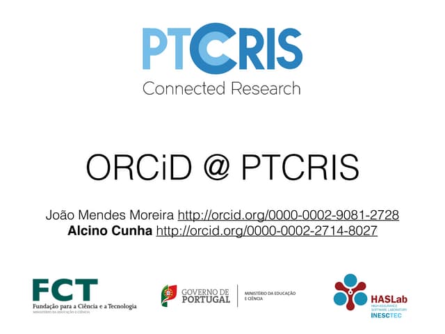 ORCID @ PTCRIS