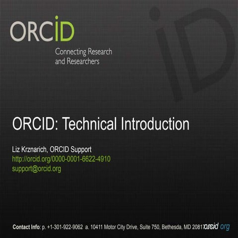 ORCID Technical Intro - English