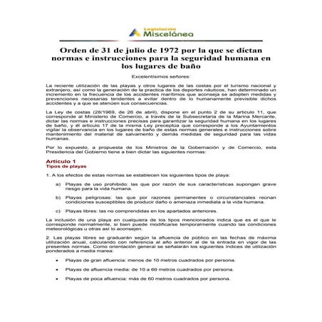 Orden 31 Julio1972 Playas