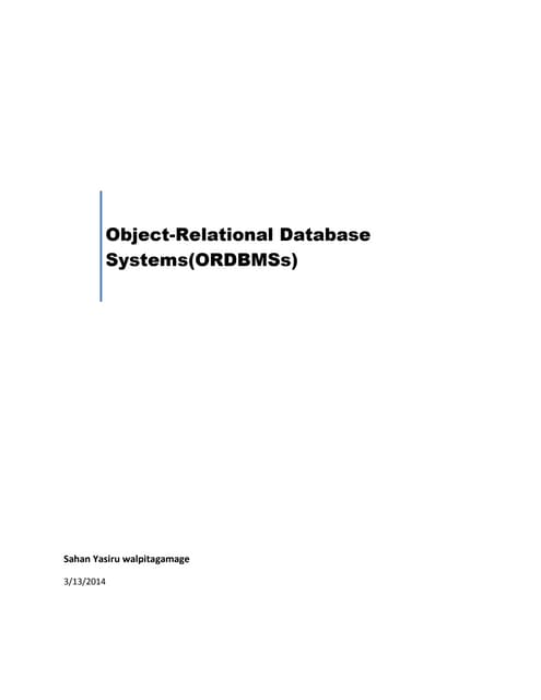 Object Oriented Database Management System | PPT