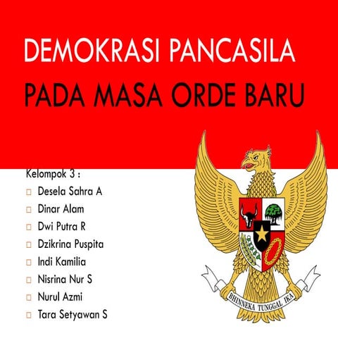 Presentasi Materi Pendidikan Kewarnegaraan (PKN) Kelas XI - Demokrasi Orde Baru