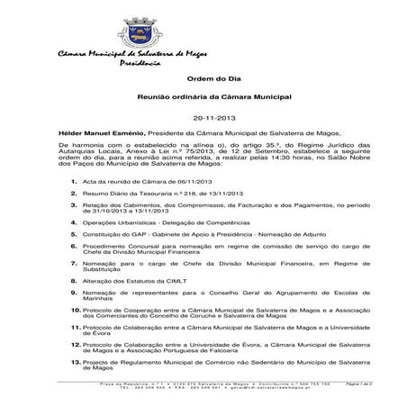 Salvaterra de Magos - Reunião de Câmara 