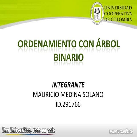 Ordenamiento con árbol binario