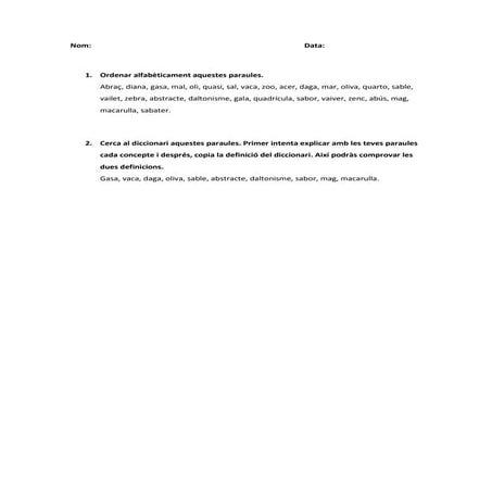 Ordenar alfabèticament