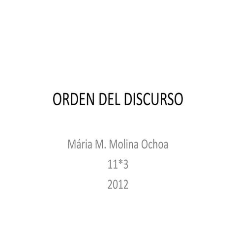 Orden del discurso
