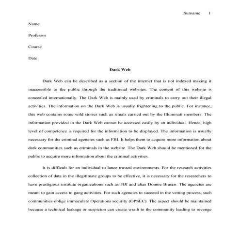 Should the ″Dark Web″ be monitored, shut down completely, or left alone?