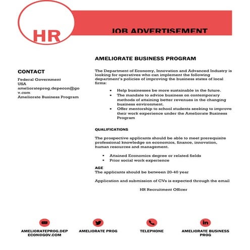 managing people at work job advertisement
