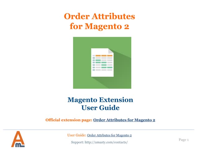 Order Attributes for Magento 2