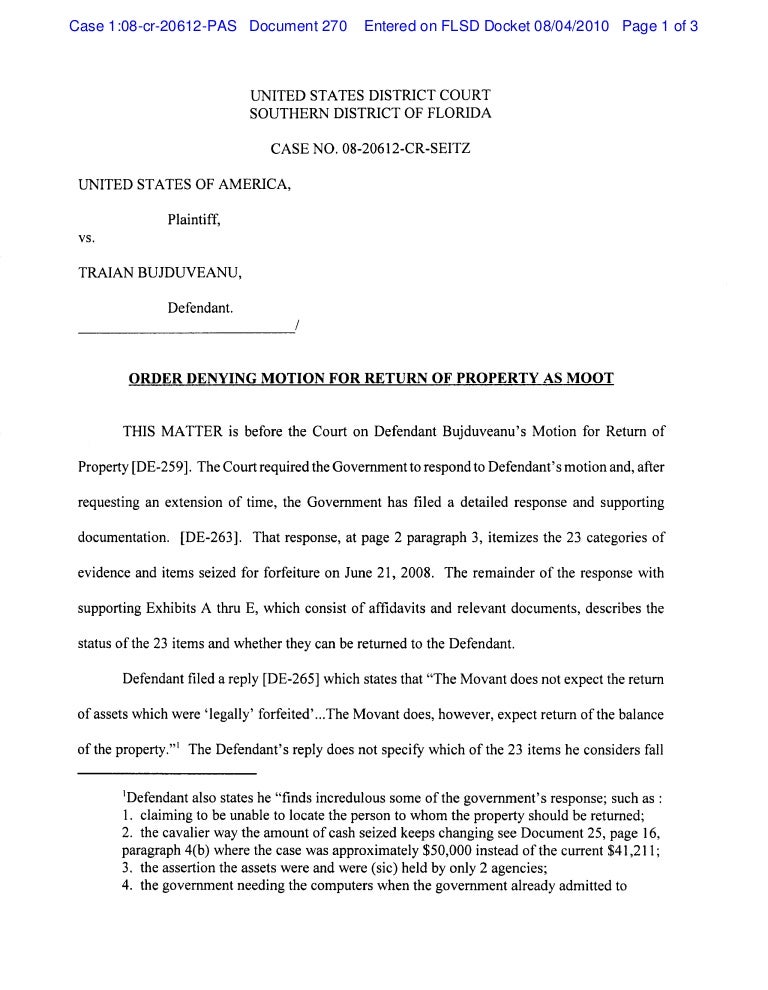 order denying motion for