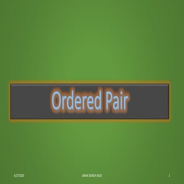 ORDERED PAIR