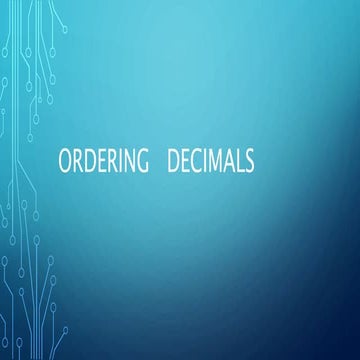 Ordering   decimals