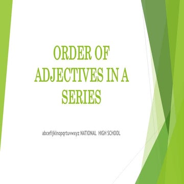 English Lesson: Order of Adjectives in a Series
