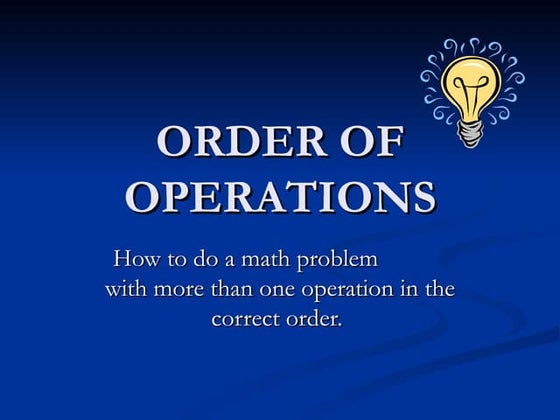 Order Of Operations | PPT