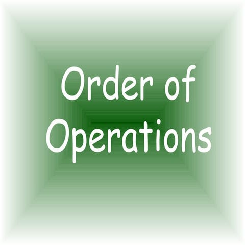 Order of operations Unit3