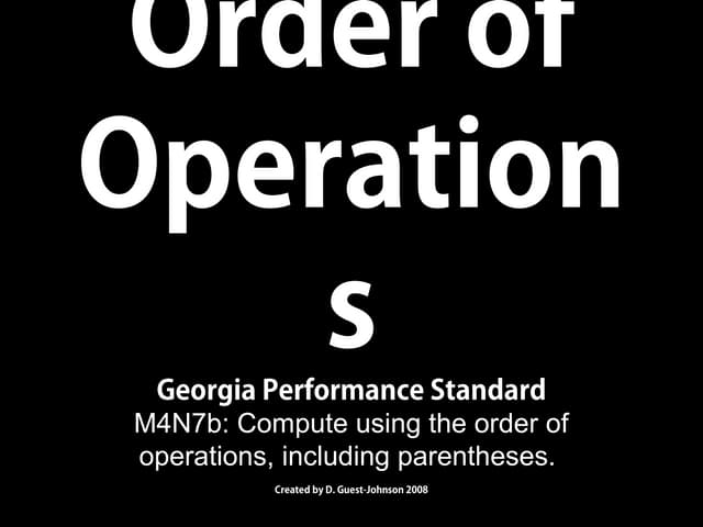 Order of operations