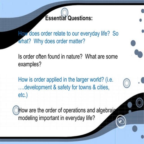 Order of operations ppt lesson