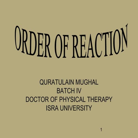Order of reaction