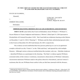 Order on motion for post conviction...