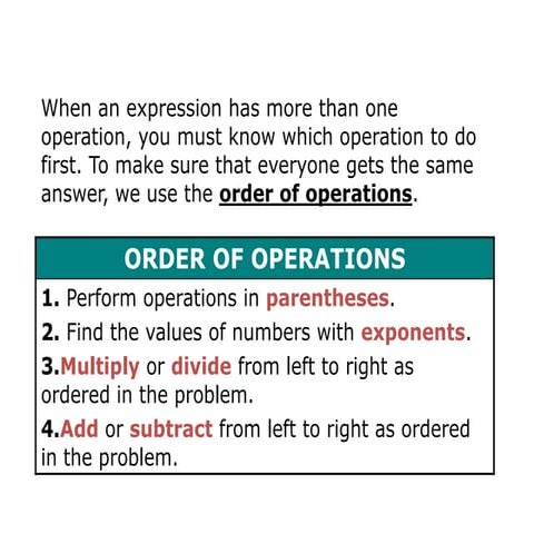 Order of Operations