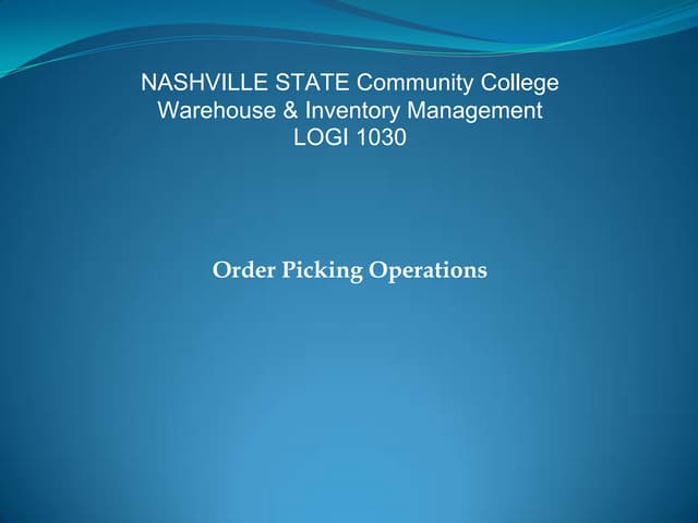 Orderpicking