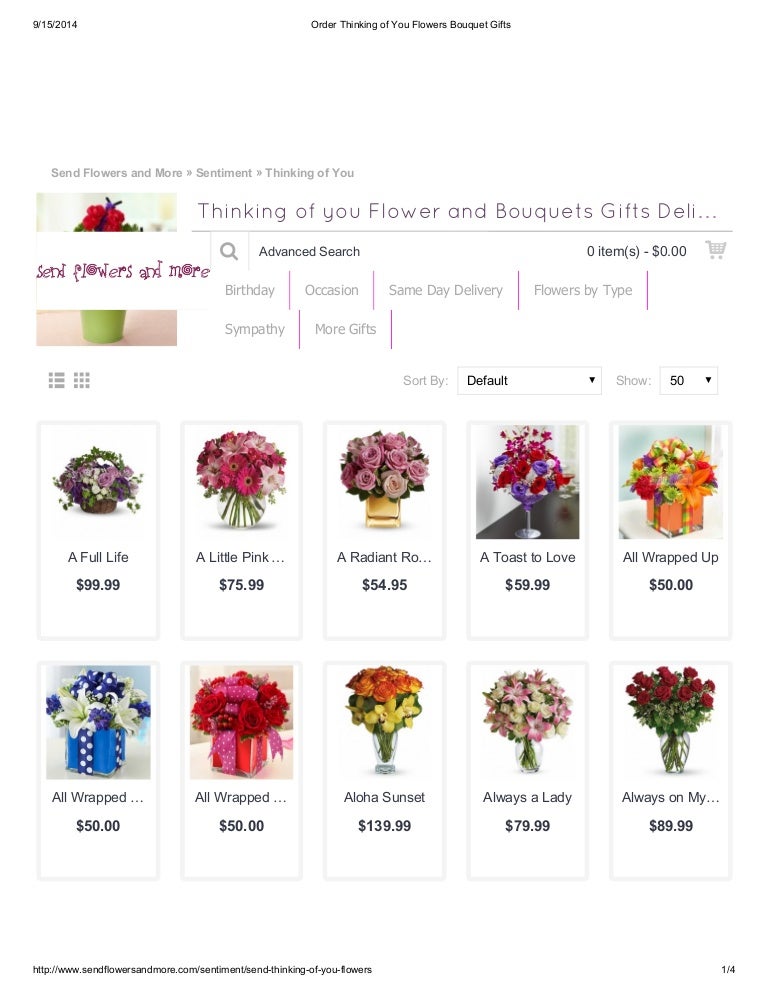 Order Thinking of you Flower Bouquets Gifts Delivery