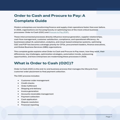 Order to cash process ppt | PPTX