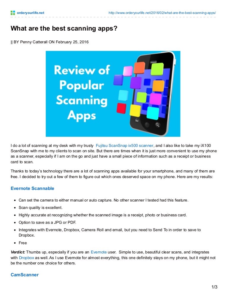 What are the best scanning apps?