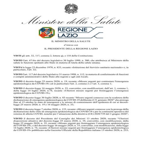 Coprifuoco nel Lazio, ecco l'ordinanza della Regione