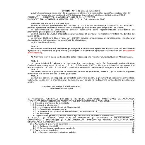 Ordin M.A.A. nr.  121 din 2000 Norme psi_agricultura