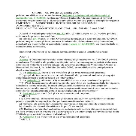 Ordin MIRA195 svsu criterii svsu si spsu