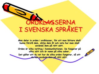 Ordklasser | PDF