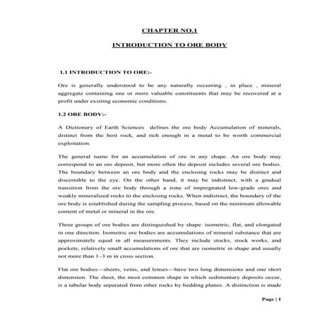 Ore body modling of ther coal 09 mn | DOCX