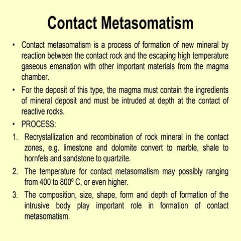 Ore deposits (contact metamorphism)