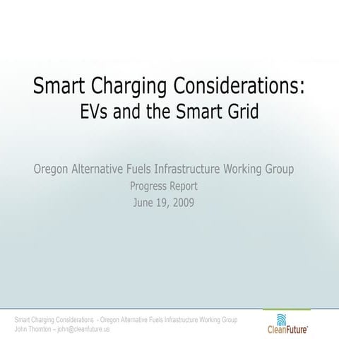 EV Smart Charging Considerations: Oregon Alternative Fuels Infrastructure Wor...