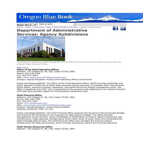 Oregon blue book DAS Leadership 2015 - Julie Bozzi Oregon