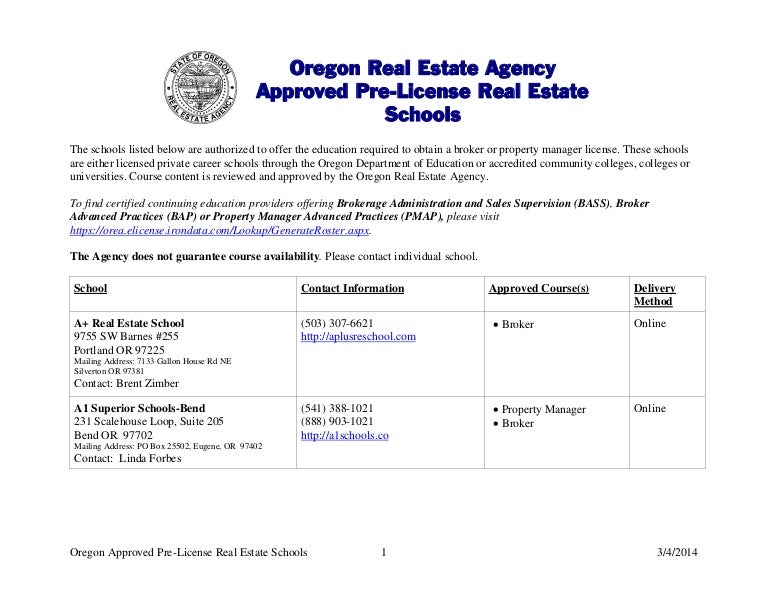 Oregon real estate agency