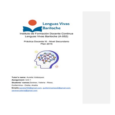 3Rs: Lesson Plan (Zoom Meeting) - 3° Year, Secondary School