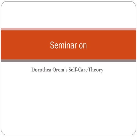 Orem's self care deficit theory