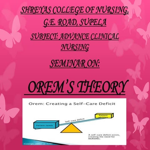 Orems theory ppt for M.Sc. nursing 1st year