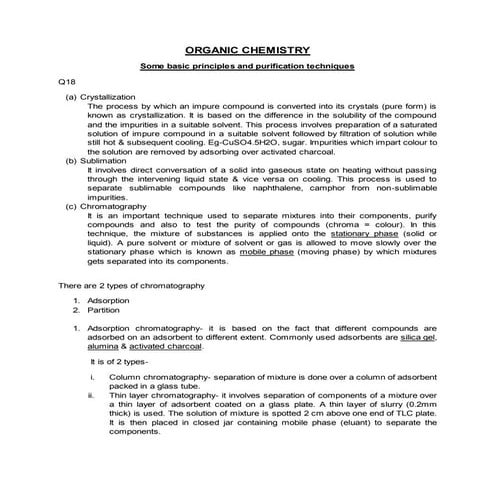 Organic chemistry: purification techniques