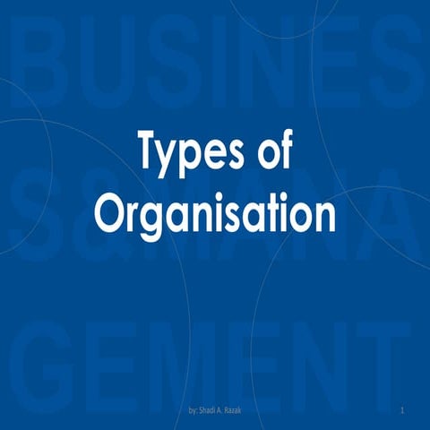Types of organisation