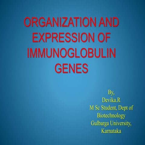 Organization and expression of Ig genes