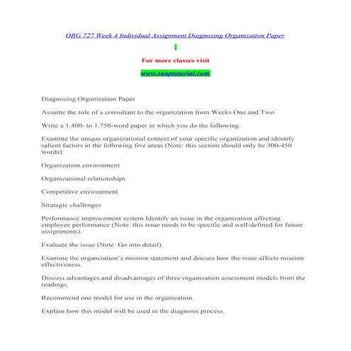 ORG 727 Massive Success / snaptutorial.com