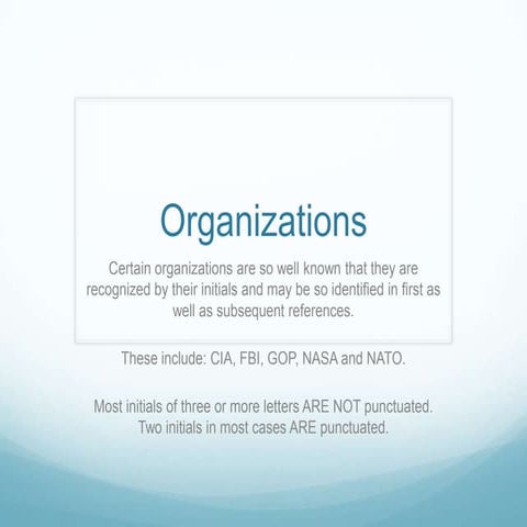 Organizations and symbols