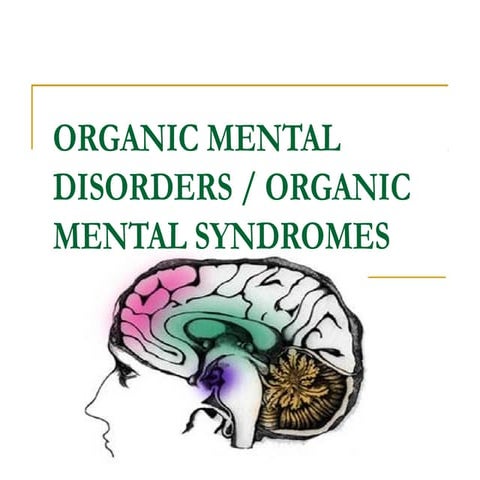 Organic mental disorder/dementia /delirium/organic mental syndrome