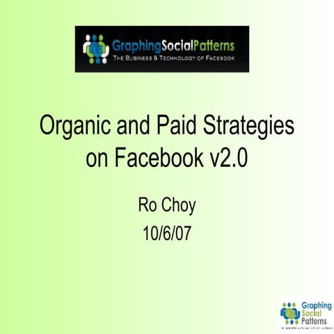 Organic & Paid Strategies On Fb v4