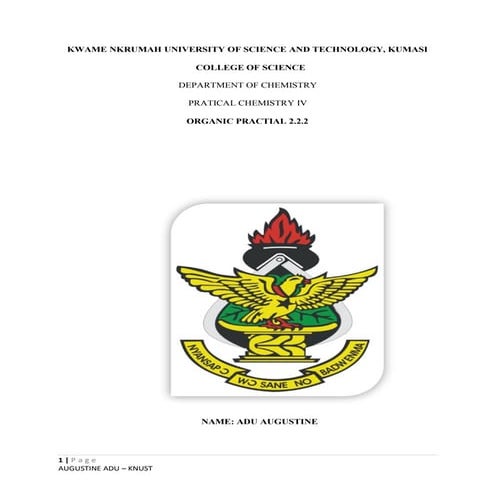 THE PREPARATION OF A COMMERCIALLY IMPORTANT ESTER