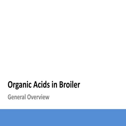 Organic acids in broilers